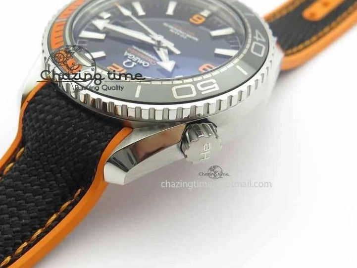 0521 Resilient Planet Ocean 2016 43.5mm SS OM 1:1 Best Edition Black Dial On Black Nylon Strap A 8167